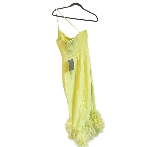 green emerald velvet dress Cosmo Bottle Green Bandeau Feather Corset Split Maxi Dress  Club L London